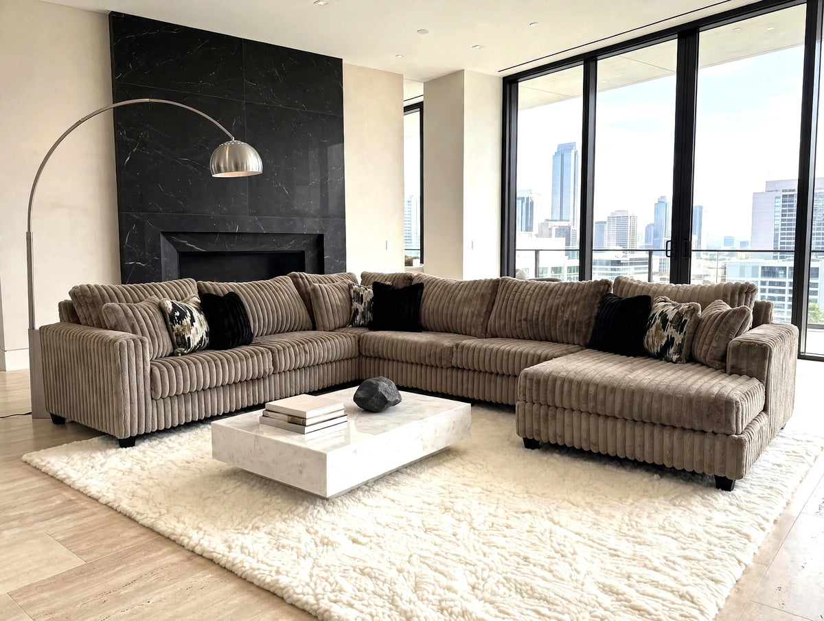 Volna Cocoa 4-Piece Oversized Sectional