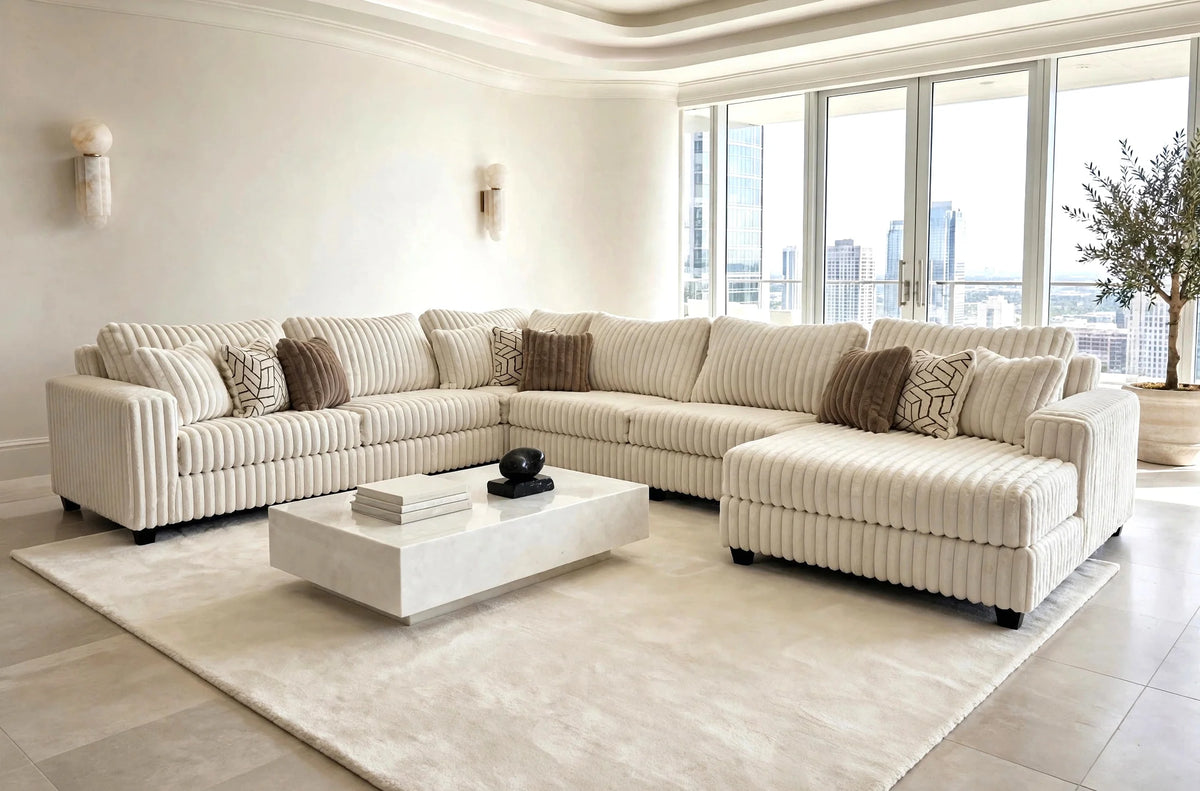 Volna Cream 4-Piece Oversized Sectional
