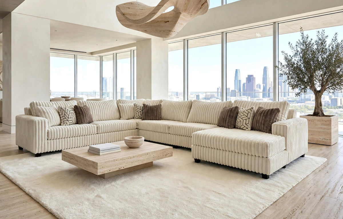 Volna Cream 4-Piece Oversized Sectional