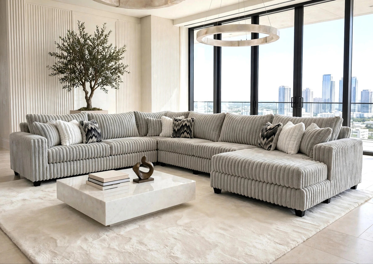 Volna Gray 4-Piece Oversized Sectional