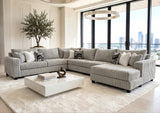 Volna Gray 4-Piece Oversized Sectional