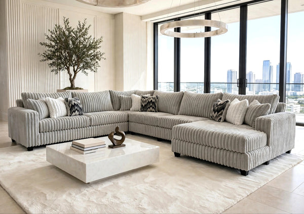 Volna Gray 4-Piece Oversized Sectional