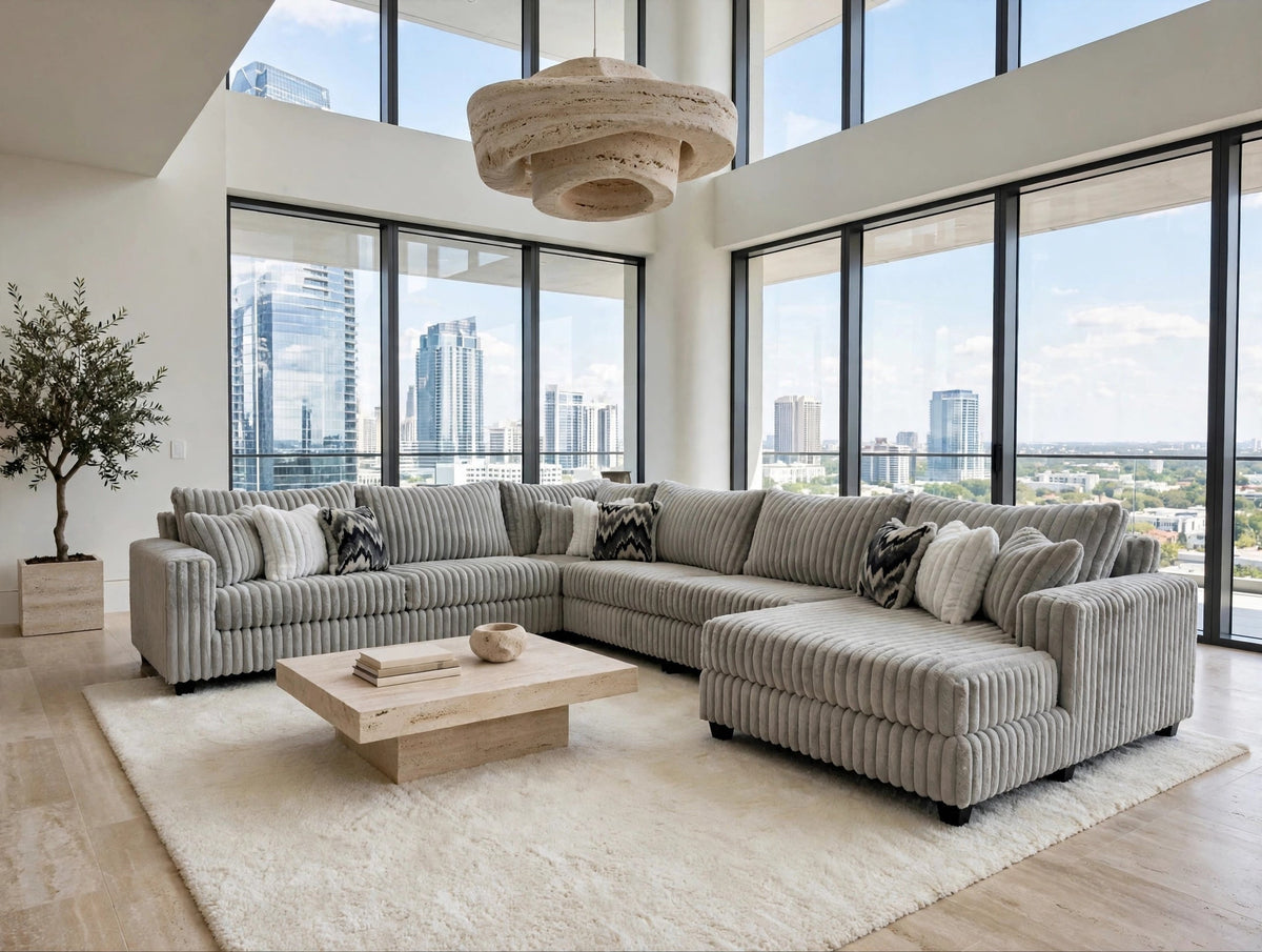 Volna Gray 4-Piece Oversized Sectional