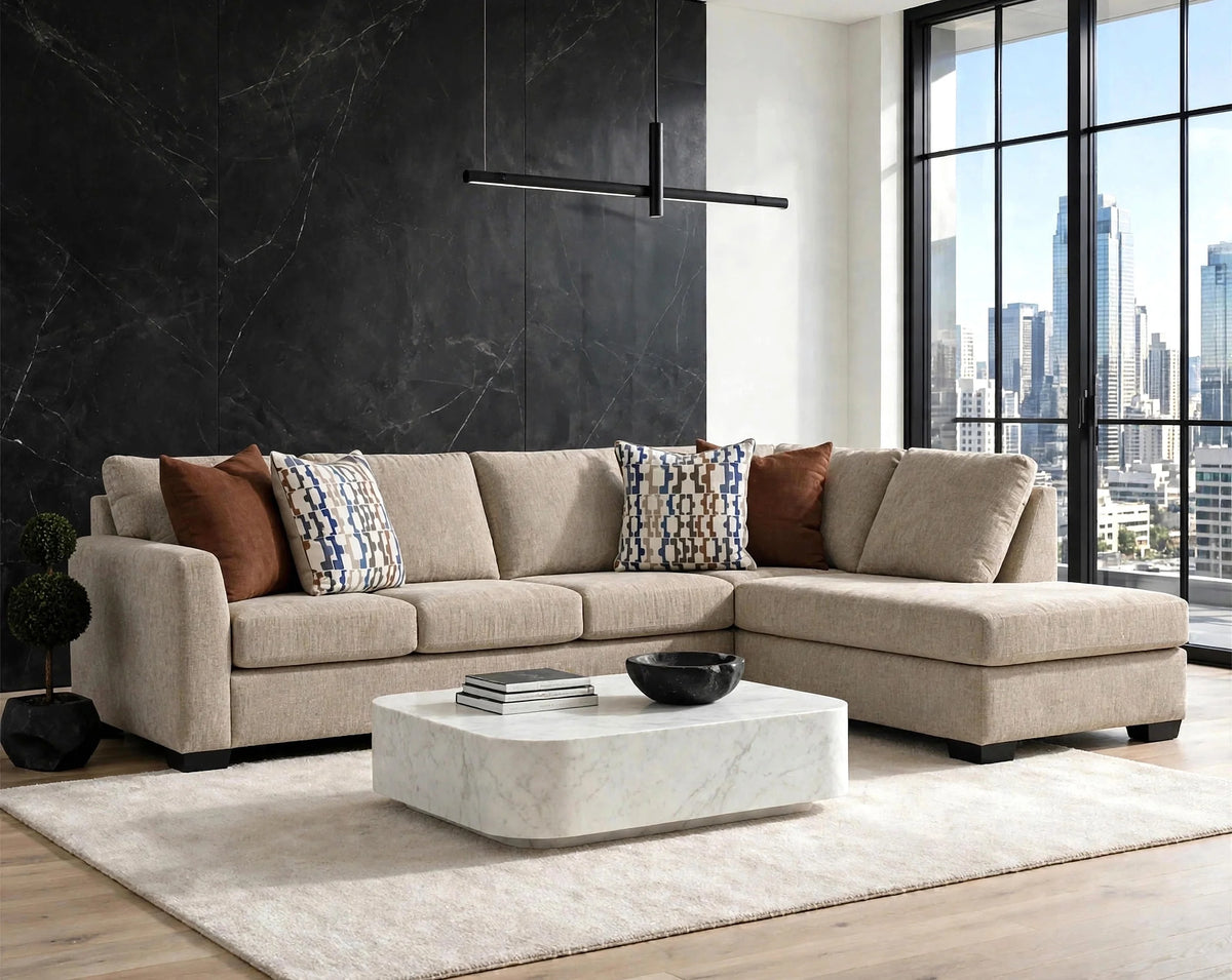 Behold Parchment Sectional from Happy Homes - Luna Furniture