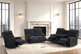 Albert50 - 3PC Reclining Set (Black) from Happy Homes - Luna Furniture
