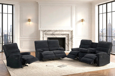 Albert50 - 3PC Reclining Set (Black) from Happy Homes - Luna Furniture