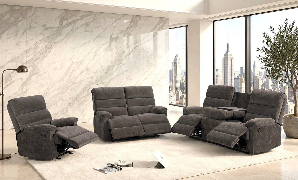 Albert Brown 3-Piece Reclining Living Room Set
