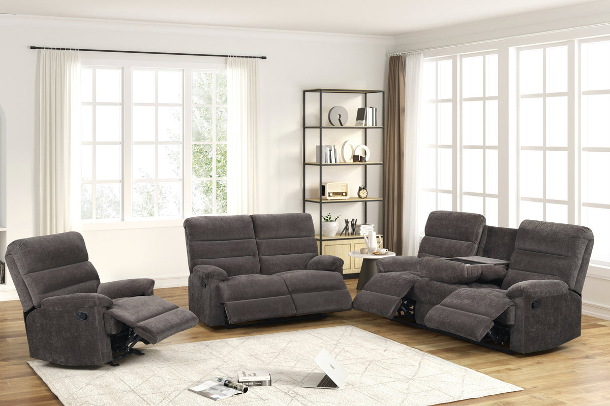 Albert Brown 3-Piece Reclining Living Room Set