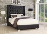Tykocin Black Faux Leather Upholstered Diamond Queen Bed from Happy Homes - Luna Furniture
