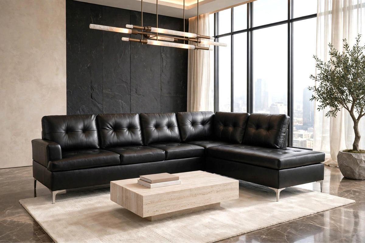 Velmora Vintage Black Sectional from Happy Homes - Luna Furniture