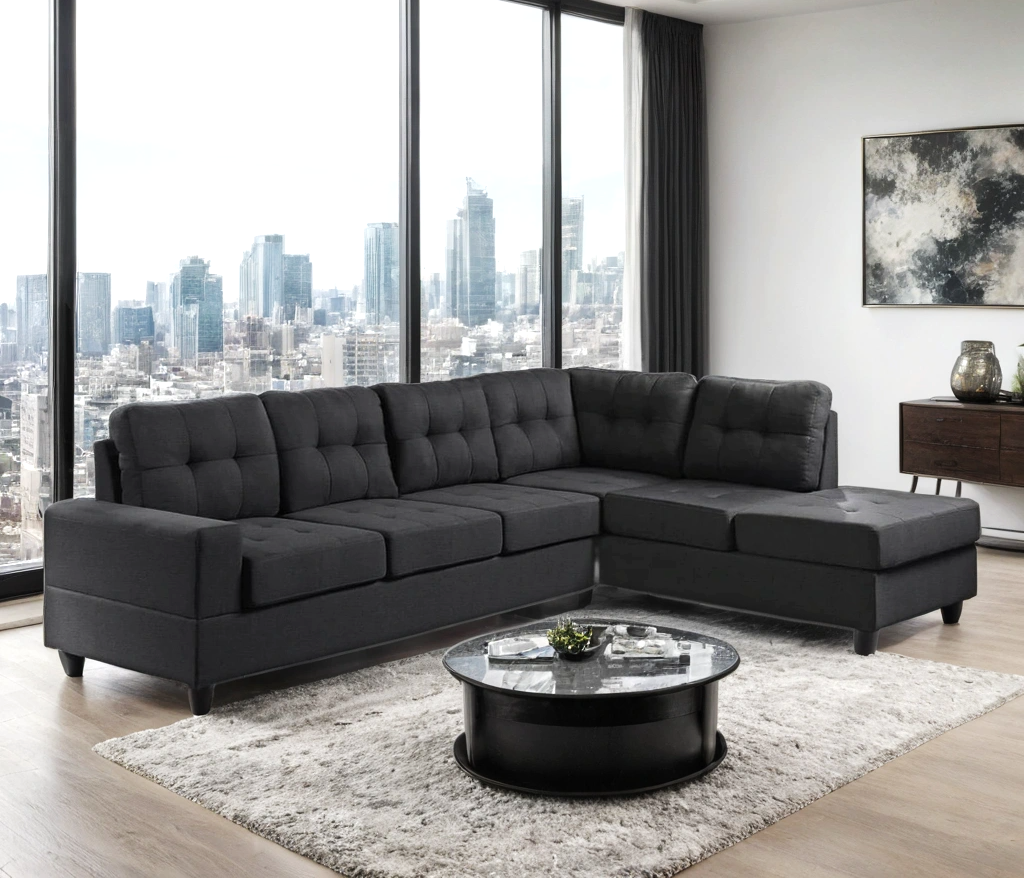 James Black Reversible Sectional from Happy Homes - Luna Furniture