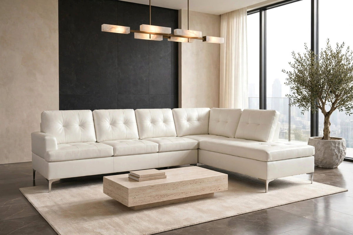 Vintage White Sectional from Happy Homes - Luna Furniture