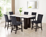 Finley Black/White Genuine Marble 7-Piece Counter Height Set (Table & 6 Chairs) from Happy Homes - Luna Furniture