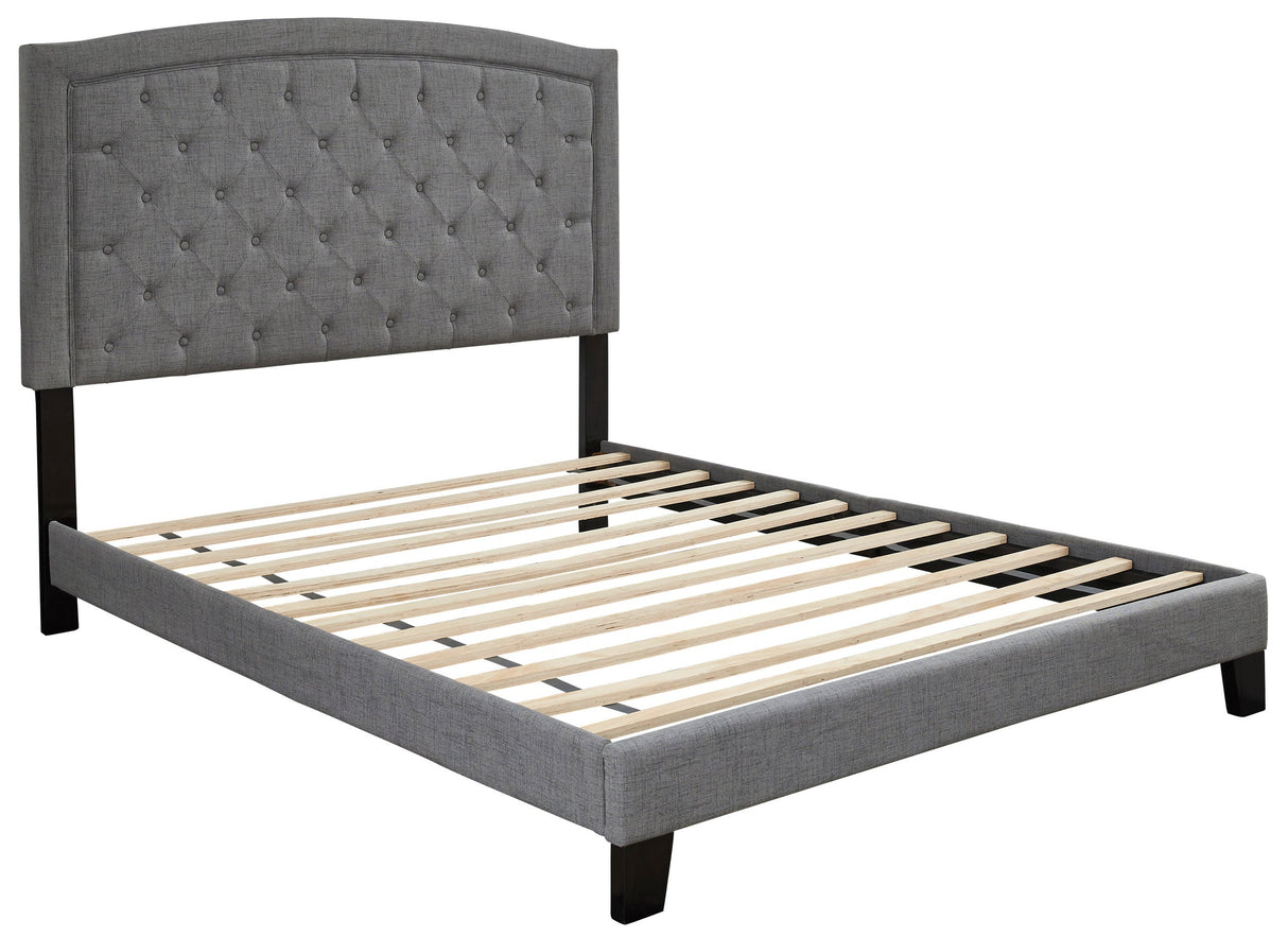 Benno Gray Tufted King Platform Bed from Happy Homes - Luna Furniture