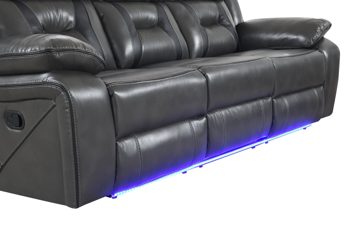 S8098 Concord (LT.Grey) 3pcs Reclining Sofa, Loveseat & Recliner from New Era Innovations - Luna Furniture