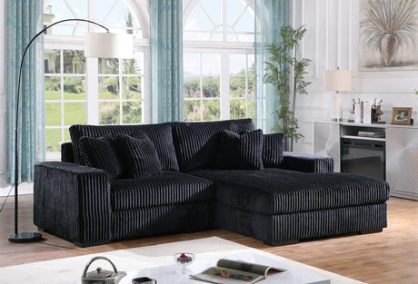 Comfy Black 2-Piece RAF Chaise Sectional from New Era Innovations - Luna Furniture