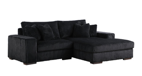 Comfy Black 2-Piece RAF Chaise Sectional from New Era Innovations - Luna Furniture