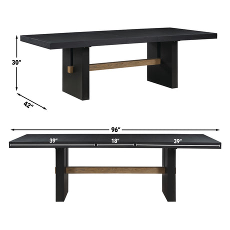 Aubrey Black Extendable Dining Table w/18-inch Leaf from Steve Silver - Luna Furniture