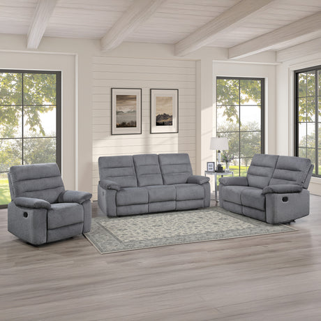 Cozy 3-Piece Gray Manual Reclining Set from Steve Silver - Luna Furniture