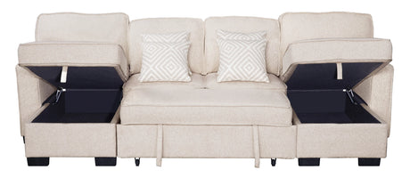 Sahara Beige Double Storage Chaise Sectional from Happy Homes - Luna Furniture