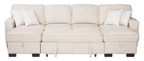 Sahara Beige Double Storage Chaise Sectional from Happy Homes - Luna Furniture