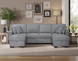 Sahara Gray Double Storage Chaise Sectional from Happy Homes - Luna Furniture