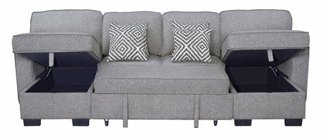 Sahara Gray Double Storage Chaise Sectional from Happy Homes - Luna Furniture