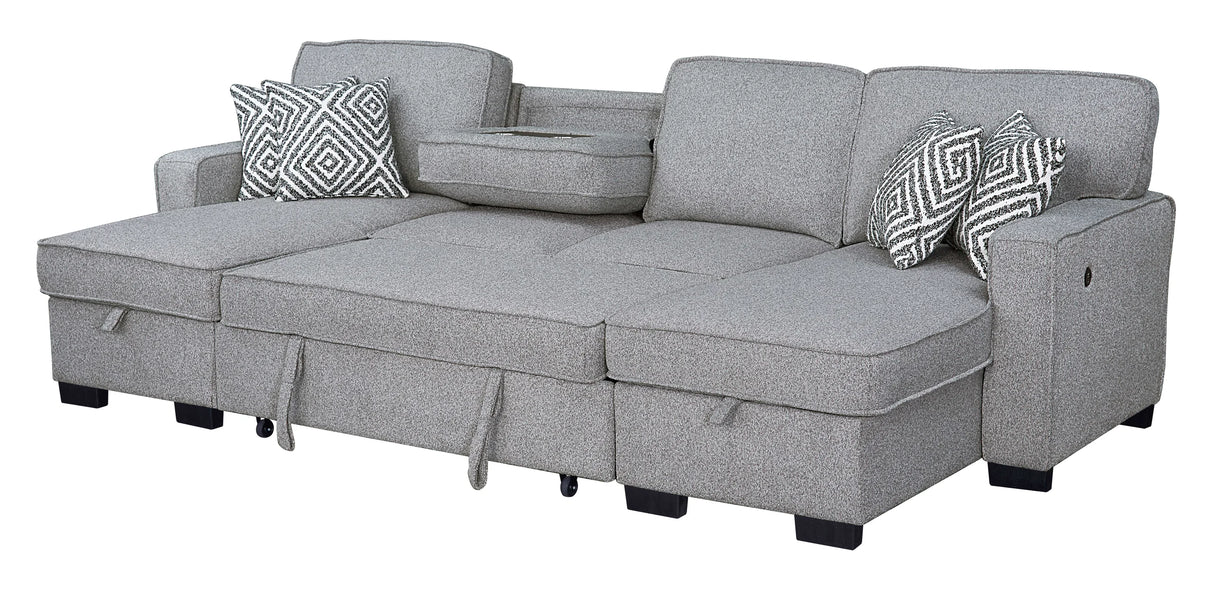 Sahara Gray Double Storage Chaise Sectional from Happy Homes - Luna Furniture