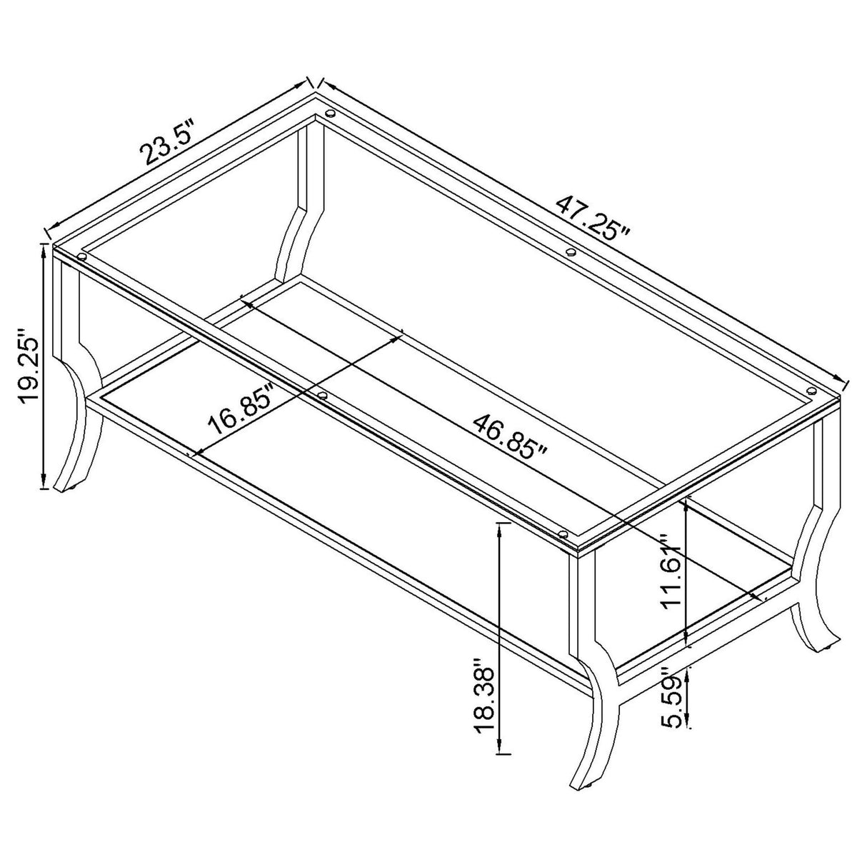 Saide Chrome 2-Piece Glass Top Coffee and End Table Set from Coaster - Luna Furniture