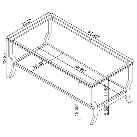 Saide Chrome 2-Piece Glass Top Coffee and End Table Set from Coaster - Luna Furniture