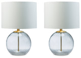 Samder 2-Piece Table Lamp Set in Clear/Brass Finish from Ashley - Luna Furniture