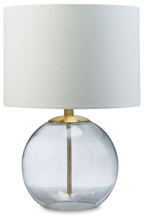 Samder 2-Piece Table Lamp Set in Clear/Brass Finish from Ashley - Luna Furniture
