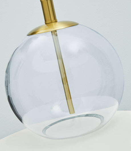 Samder 2-Piece Table Lamp Set in Clear/Brass Finish from Ashley - Luna Furniture