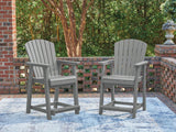 Sanctuary Beach Dark Gray Outdoor Counter Height Bar Stool (Set of 2) from Ashley - Luna Furniture