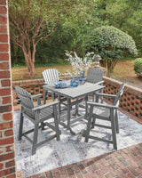 Sanctuary Beach Dark Gray Outdor Counter Height Dining Set from Ashley - Luna Furniture