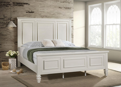 Sandy Beach Cream White Eastern King Panel Bed from Coaster - Luna Furniture