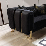 Santana Black Velvet Loveseat from Nova Furniture - Luna Furniture