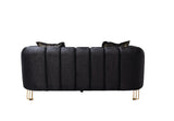 Santana Black Velvet Loveseat from Nova Furniture - Luna Furniture