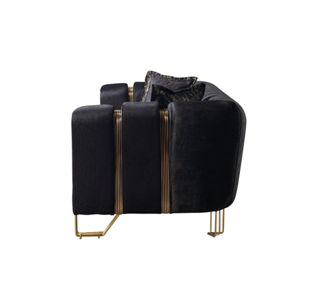 Santana Black Velvet Loveseat from Nova Furniture - Luna Furniture