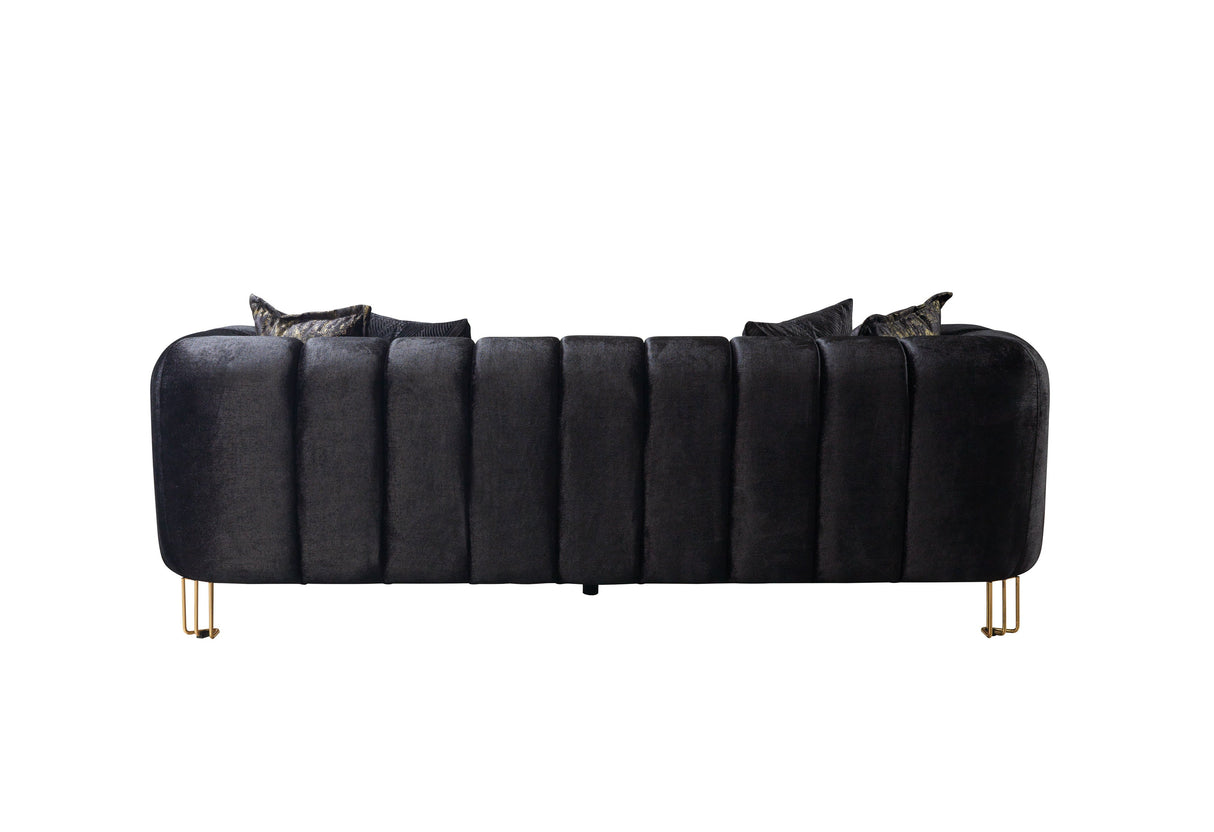 Santana Black Velvet Sofa & Loveseat from Nova Furniture - Luna Furniture