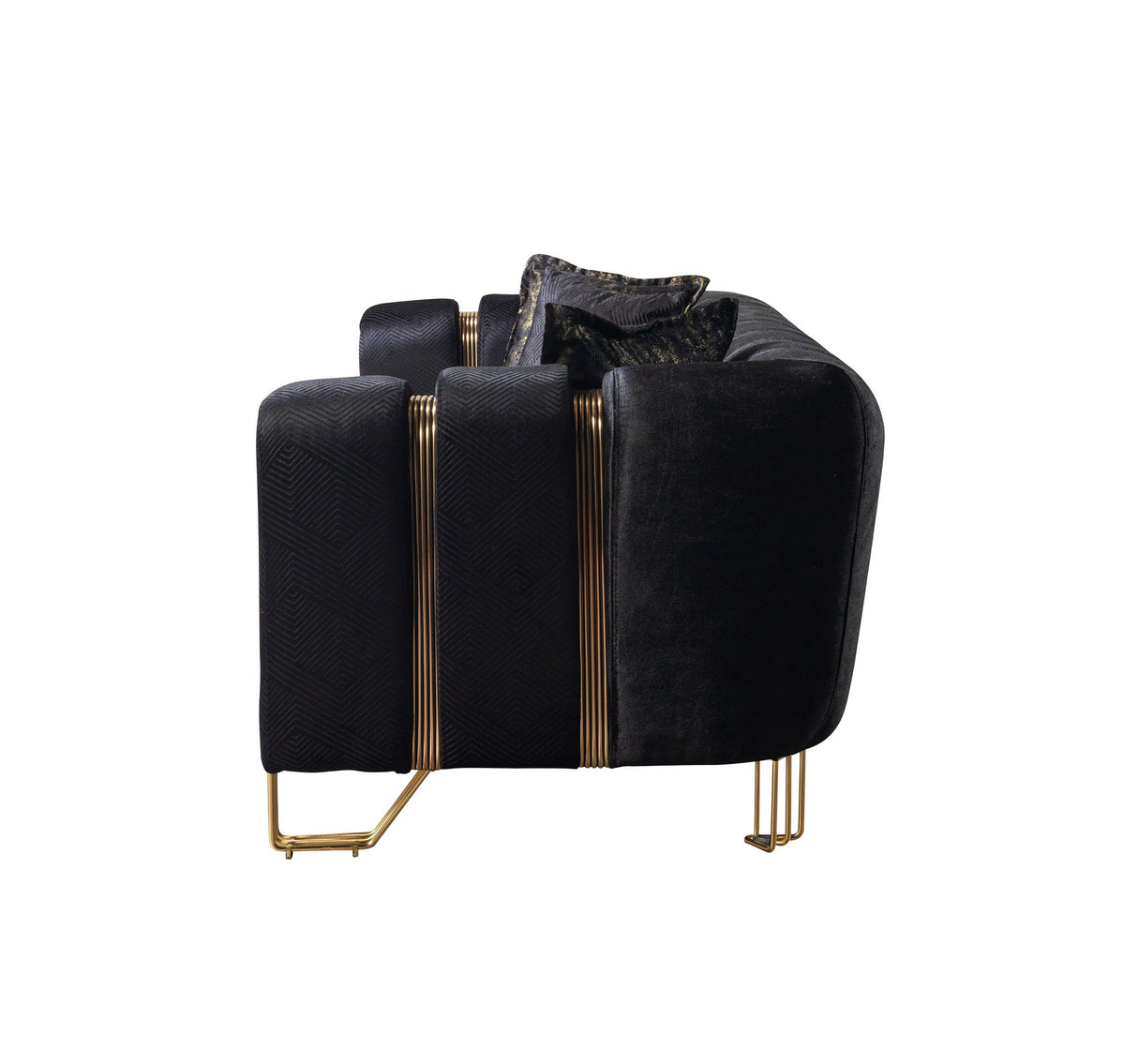 Santana Black Velvet Sofa & Loveseat from Nova Furniture - Luna Furniture