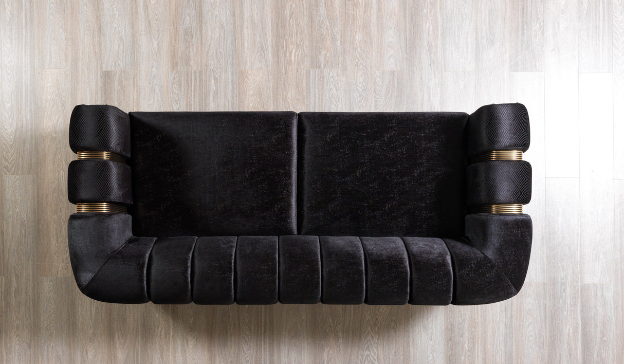 Santana Black Velvet Sofa & Loveseat from Nova Furniture - Luna Furniture