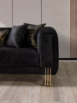 Santana Black Velvet Sofa & Loveseat from Nova Furniture - Luna Furniture