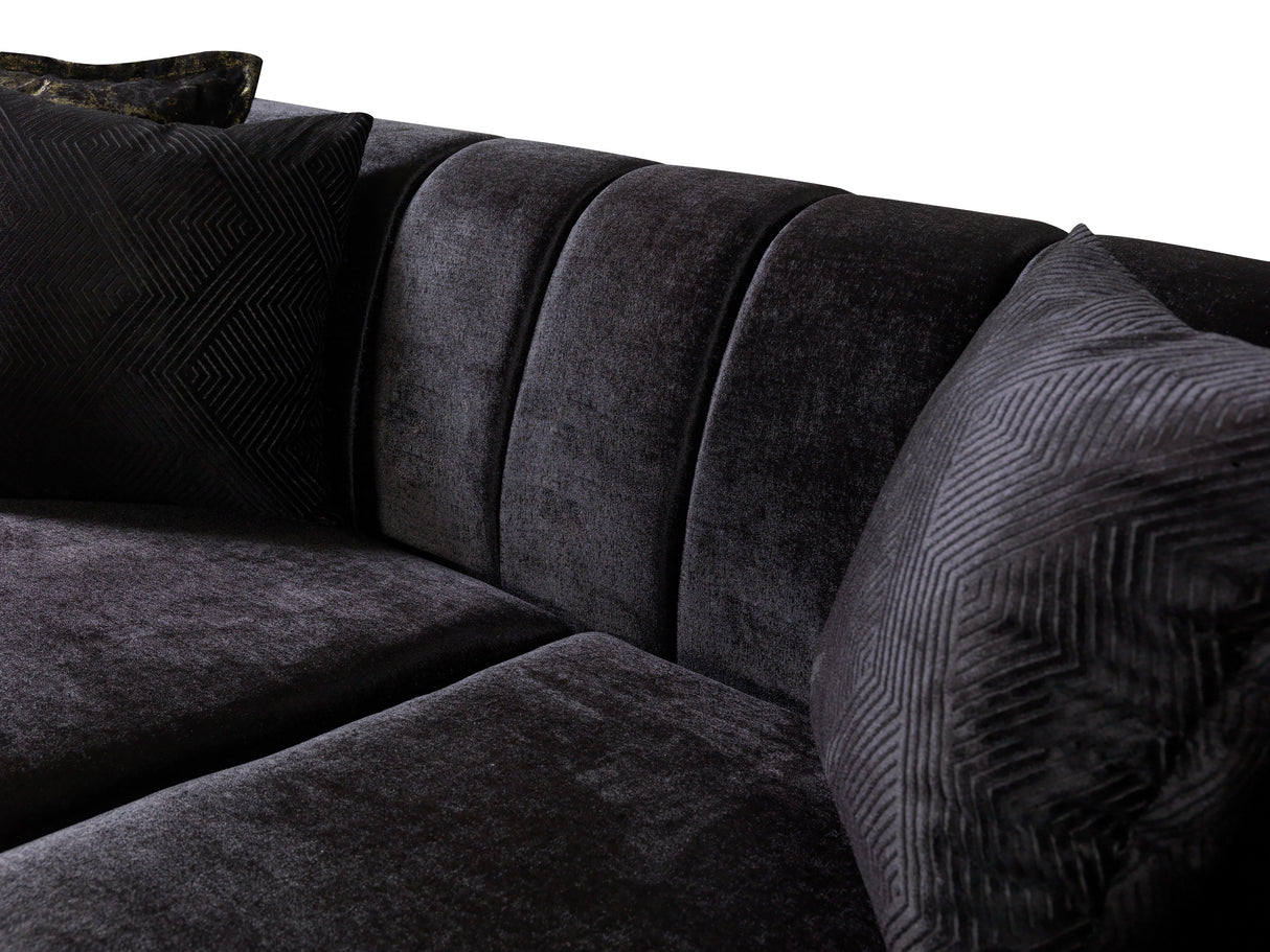 Santana Black Velvet Sofa from Nova Furniture - Luna Furniture
