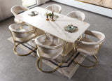 Santana Ivory 7-Piece Dining Set from Nova Furniture - Luna Furniture