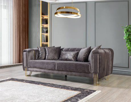 Santana Smoke Velvet Sofa from Nova Furniture - Luna Furniture