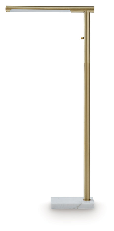 Santiford Gold Finish/White Floor Lamp from Ashley - Luna Furniture