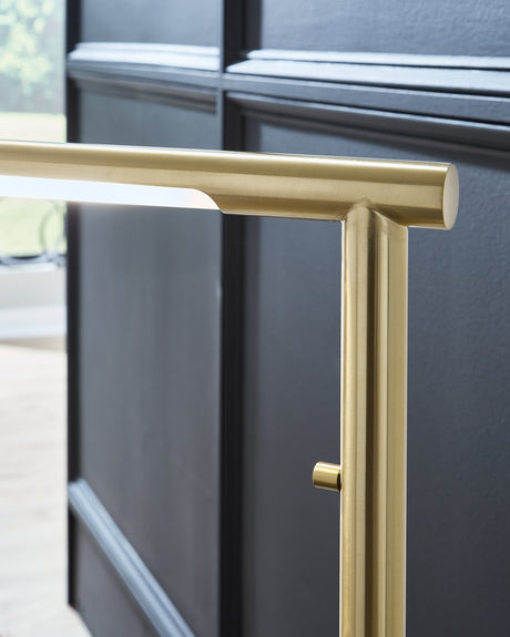 Santiford Gold Finish/White Floor Lamp from Ashley - Luna Furniture