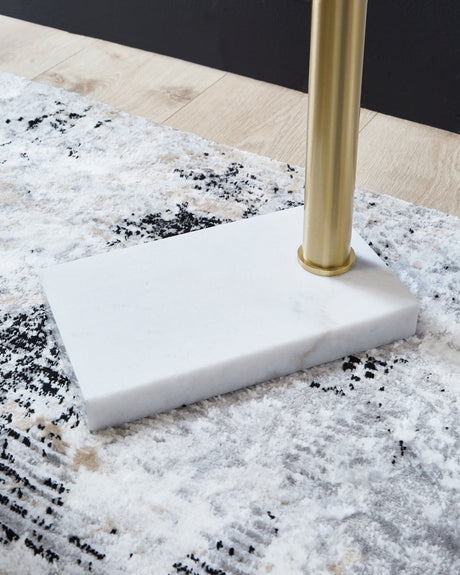 Santiford Gold Finish/White Floor Lamp from Ashley - Luna Furniture