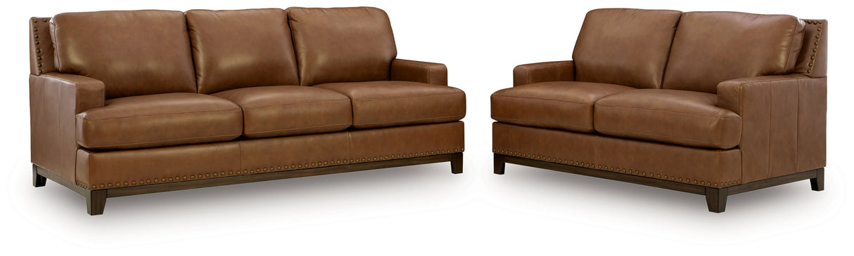 Saonara Sofa and Loveseat in Amber from Ashley Furniture - Luna Furniture